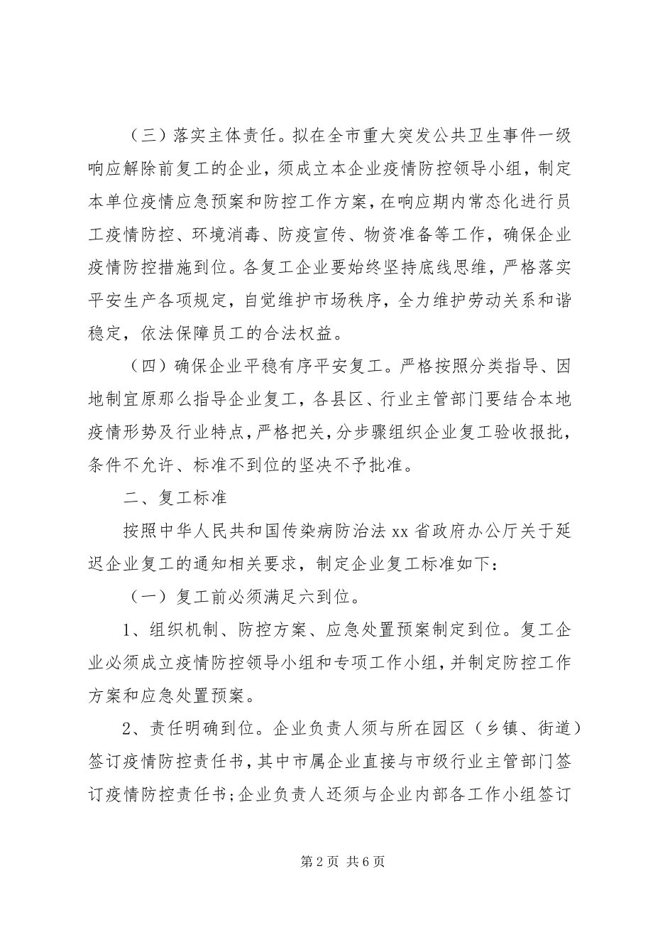 2023年企业疫情防控工作方案及复工方案.docx_第2页