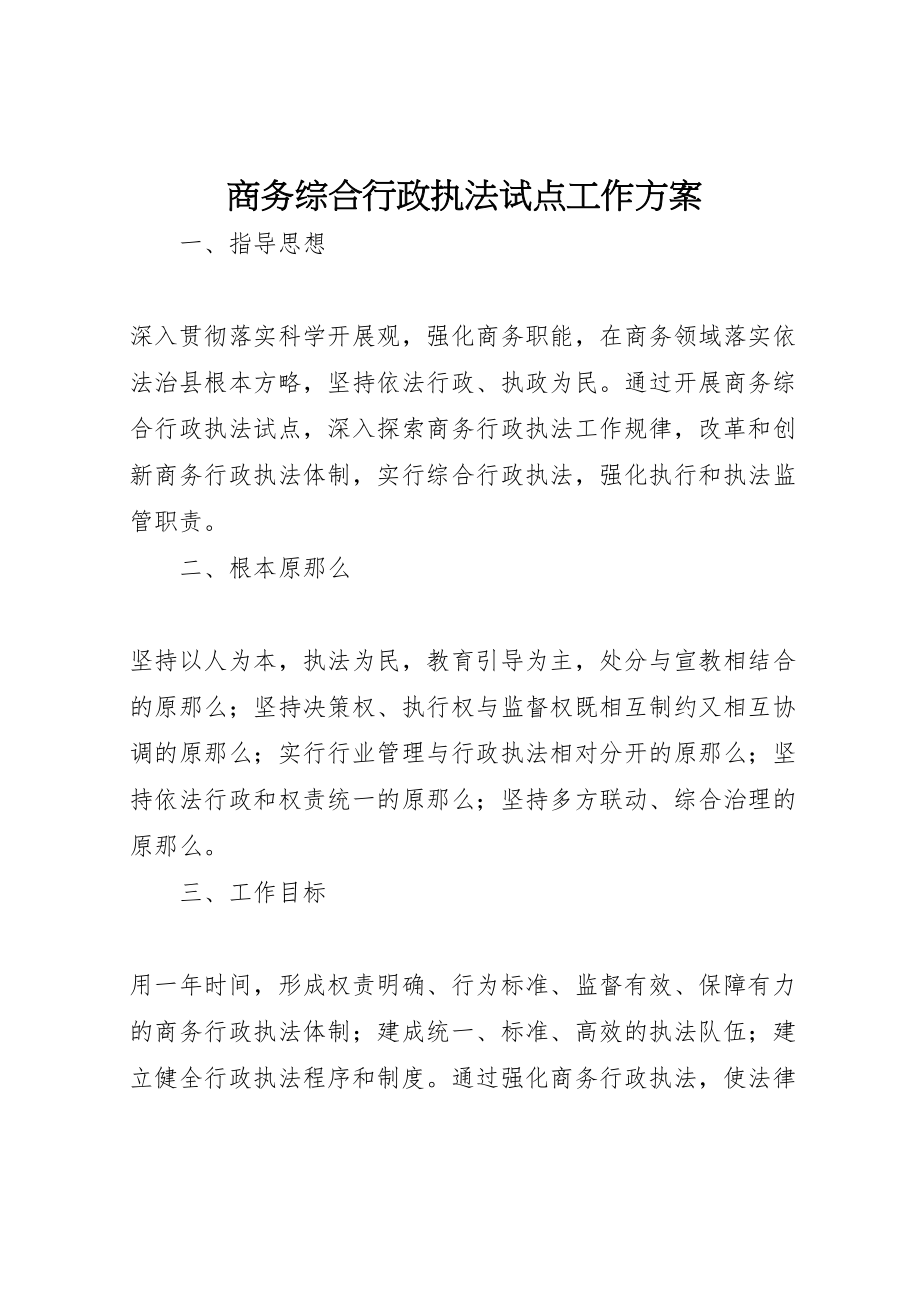 2023年商务综合行政执法试点工作方案.doc_第1页