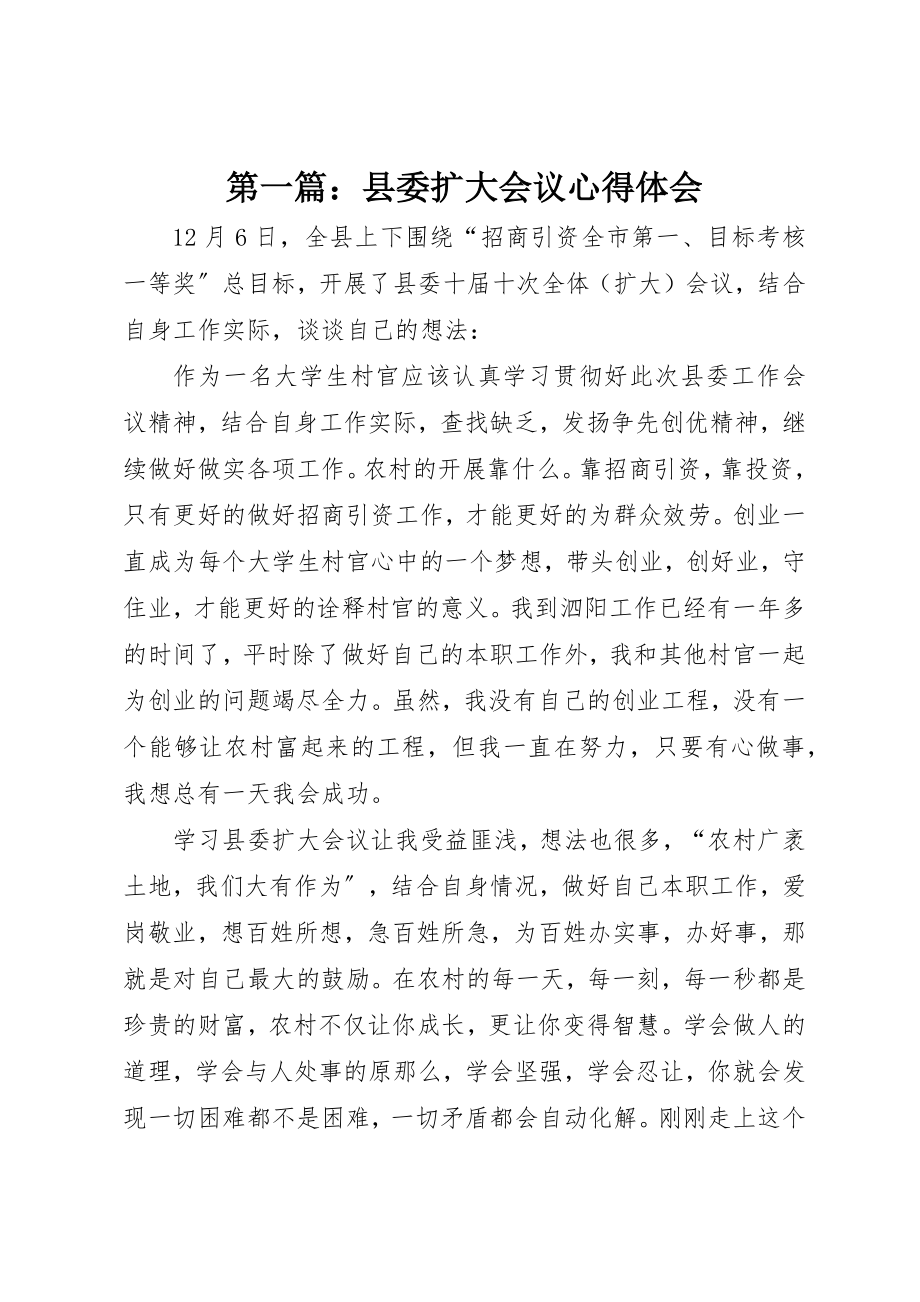 2023年xx县委扩大会议心得体会新编.docx_第1页