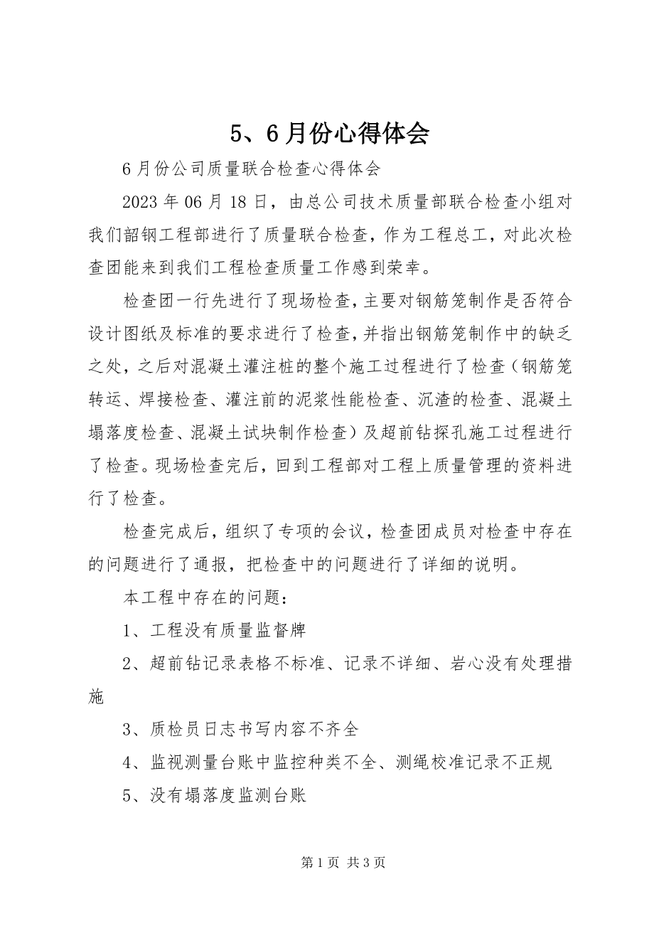 2023年56月份心得体会新编.docx_第1页