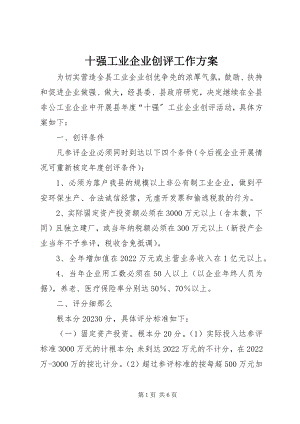 2023年十强工业企业创评工作方案.docx