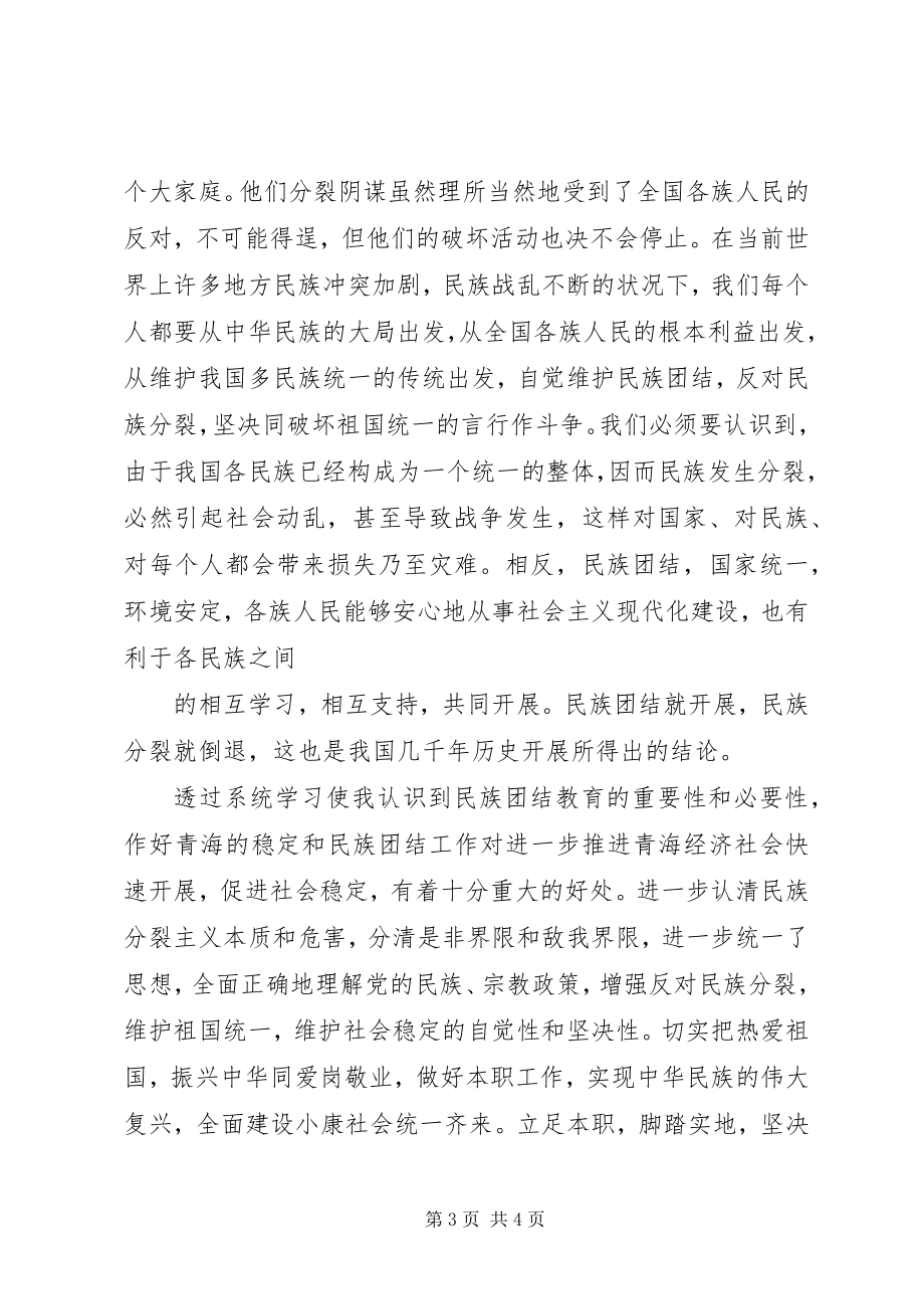 2023年XX民族团结心得体会参考新编.docx_第3页