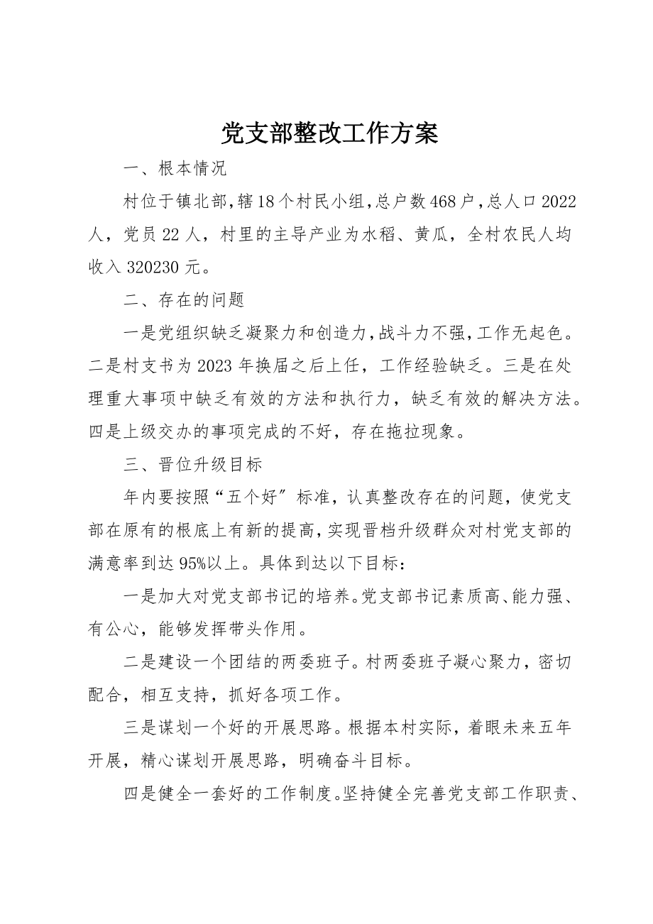 2023年党支部整改工作方案.docx_第1页