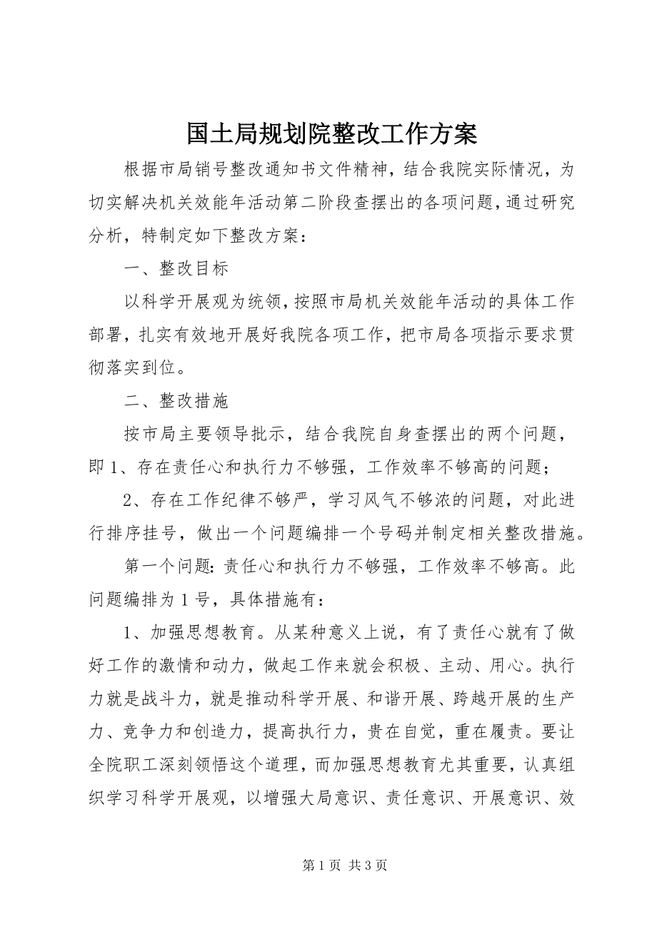 2023年国土局规划院整改工作方案.docx_第1页