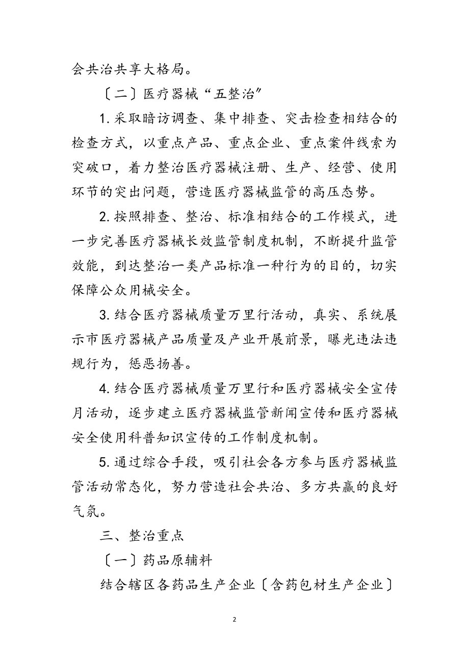 2023年医疗器械和药品整治工作方案范文.doc_第2页