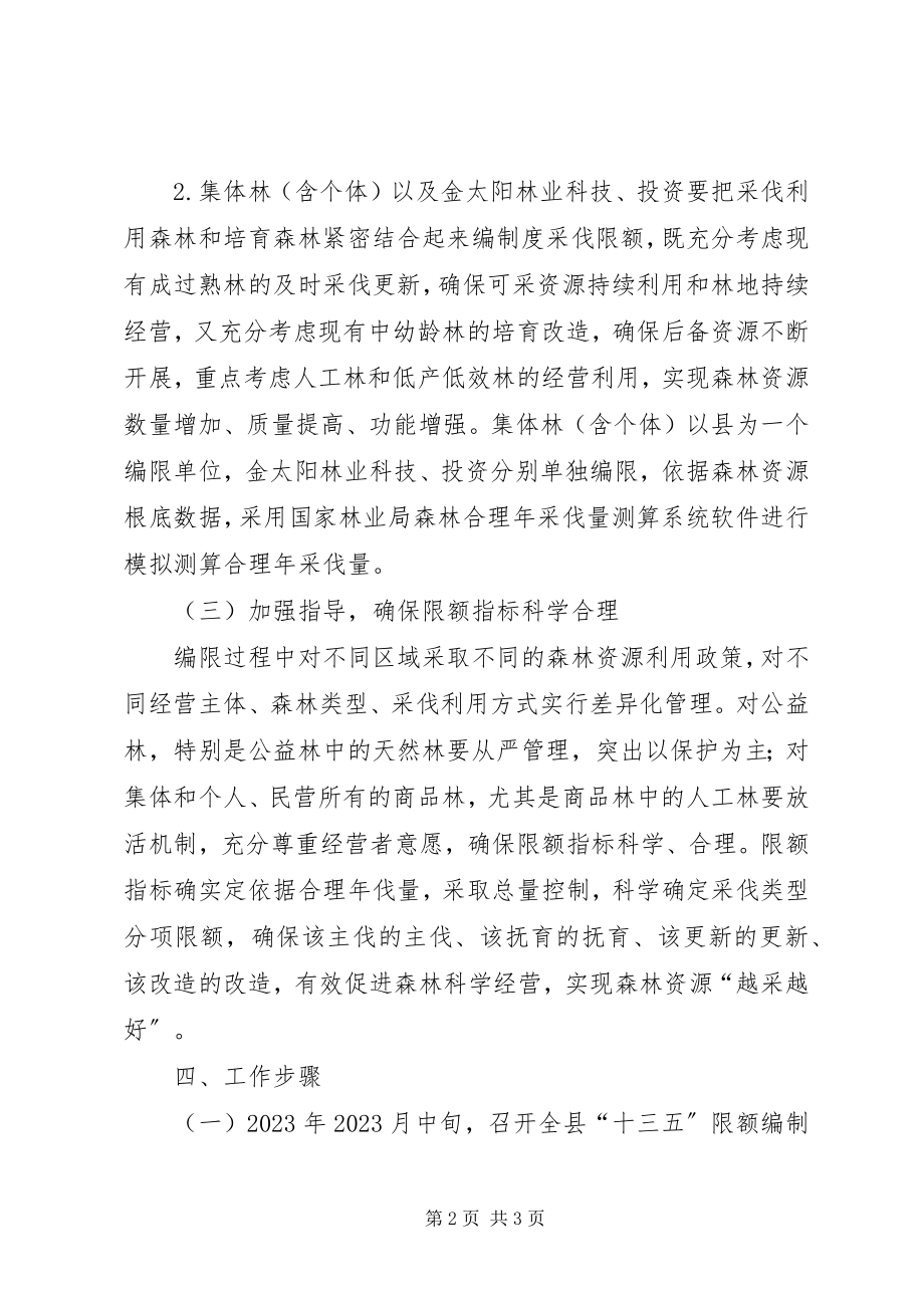 2023年十三五期间森林采伐限额工作方案.docx_第2页