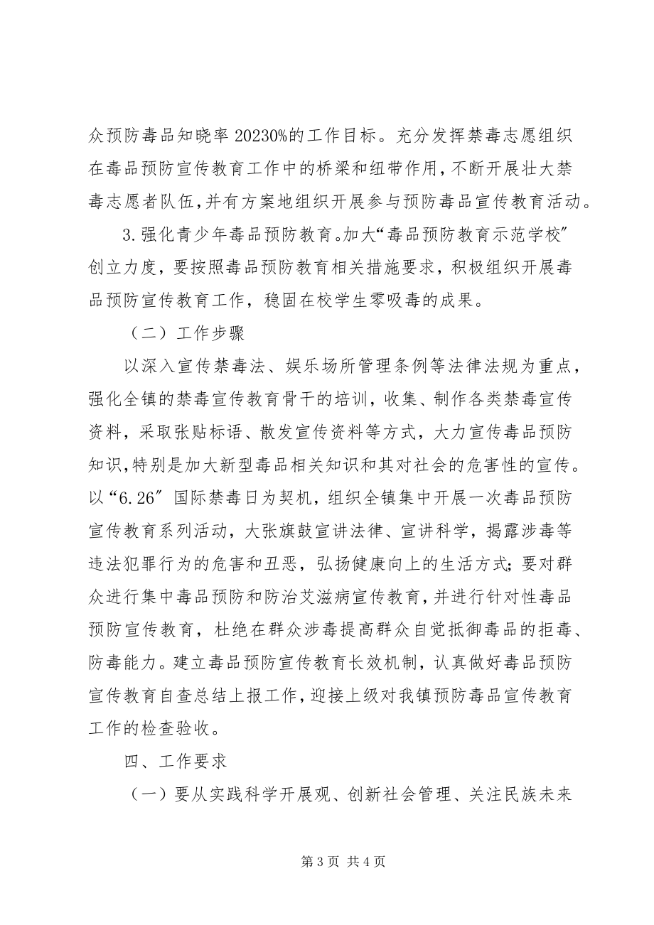 2023年乡镇毒品预防宣传教育工作方案.docx_第3页