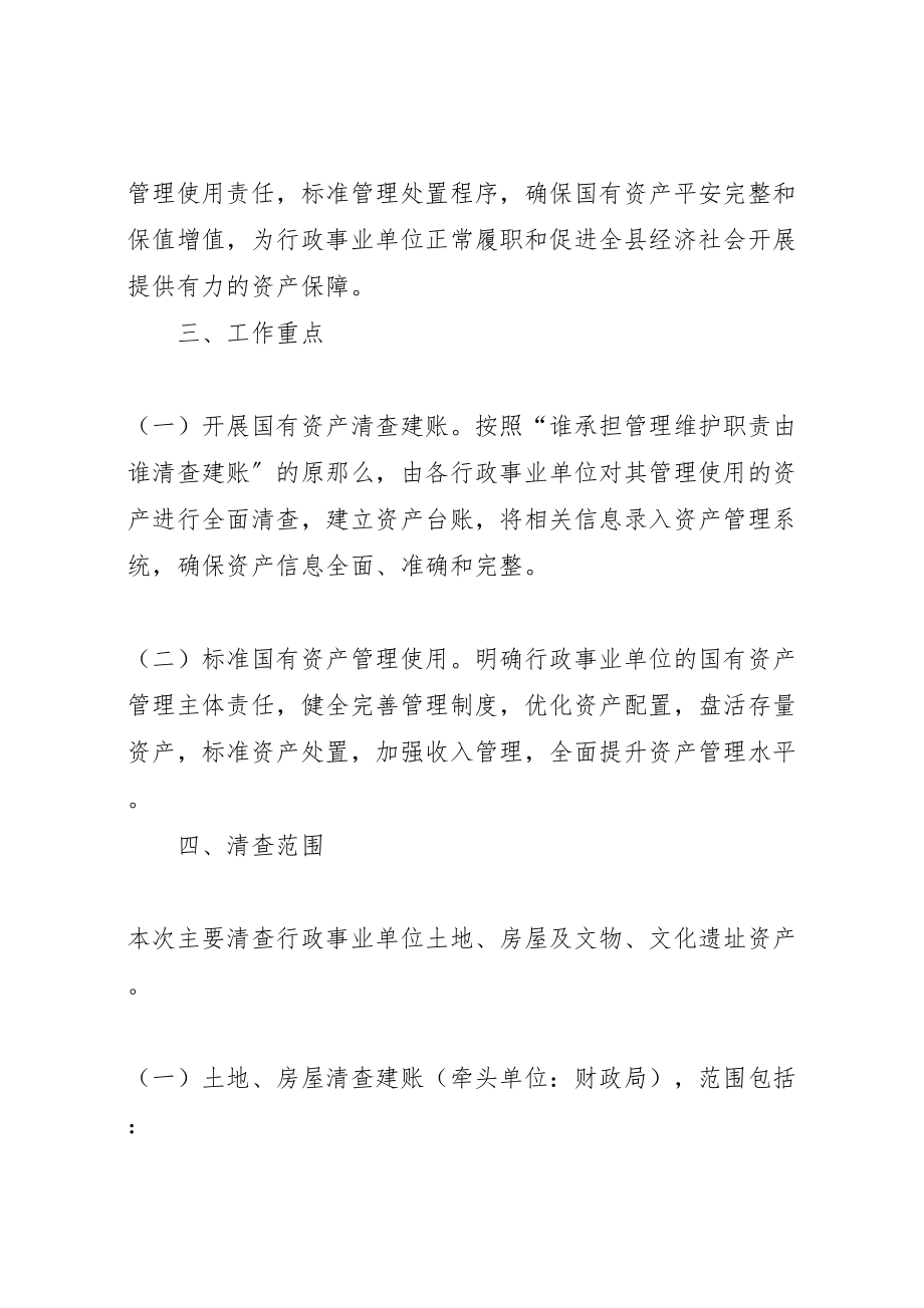 2023年全县国有资产清查建账和规范管理专项整治工作方案.doc_第2页