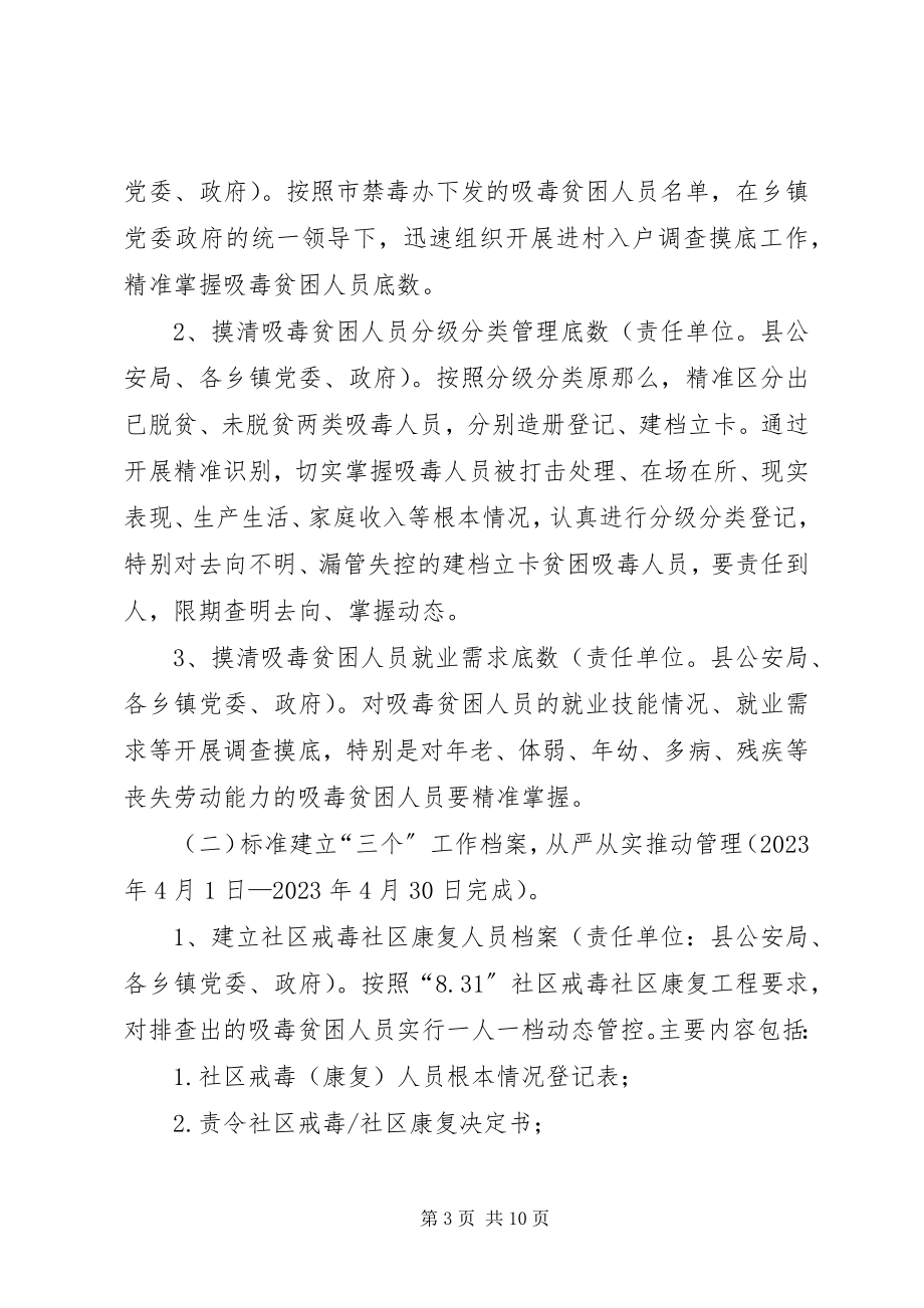 2023年吸毒贫困人员精准脱贫攻坚工作方案.docx_第3页