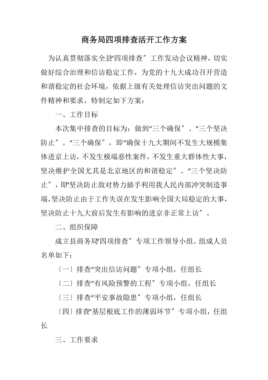 2023年商务局四项排查活动工作方案.docx_第1页