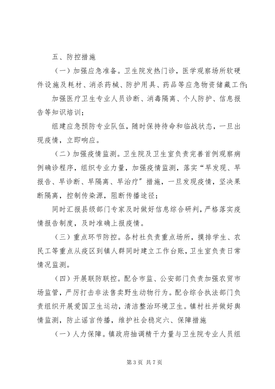 2023年乡镇新型冠状病毒感染的肺炎疫情防控工作方案2.docx_第3页