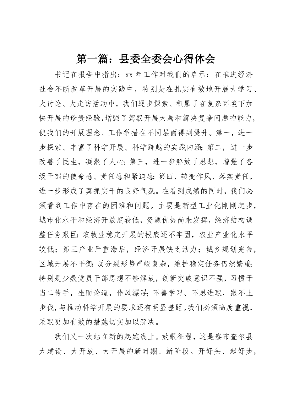 2023年xx县委全委会心得体会新编.docx_第1页