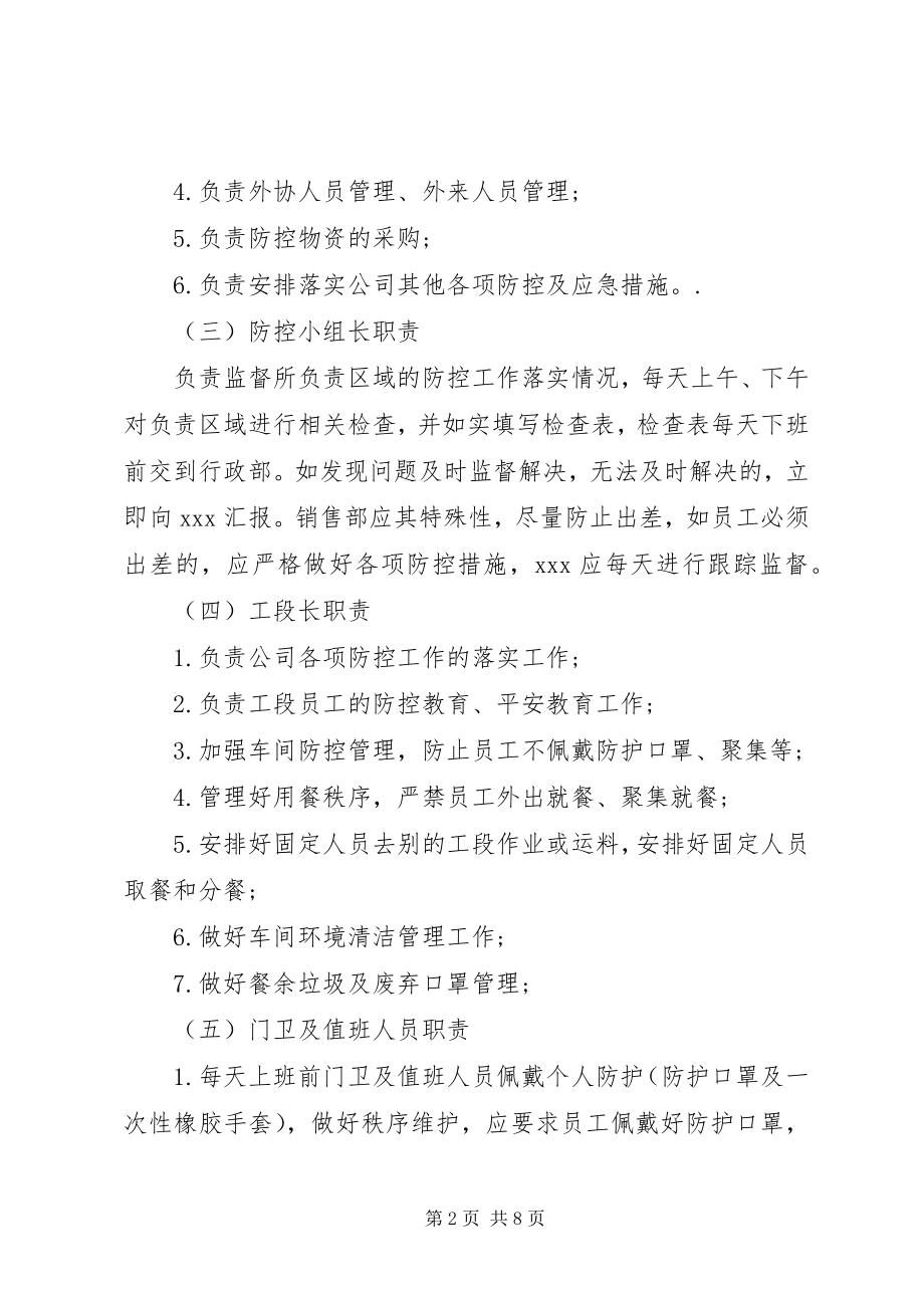 2023年公司新冠病毒疫情防控工作方案.docx_第2页