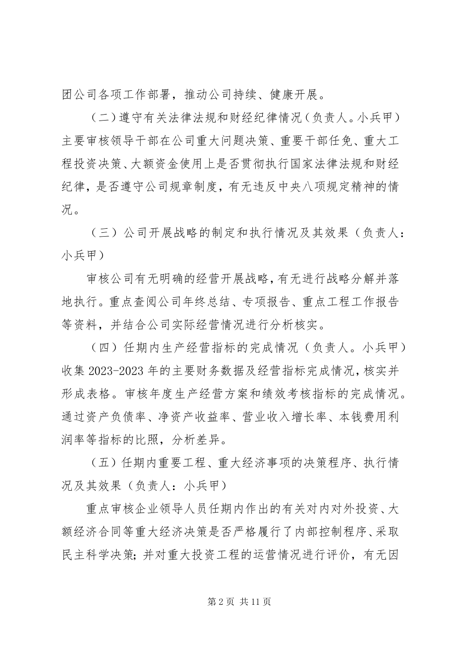 2023年国有企业领导同志任期经济责任审计工作方案.docx_第2页