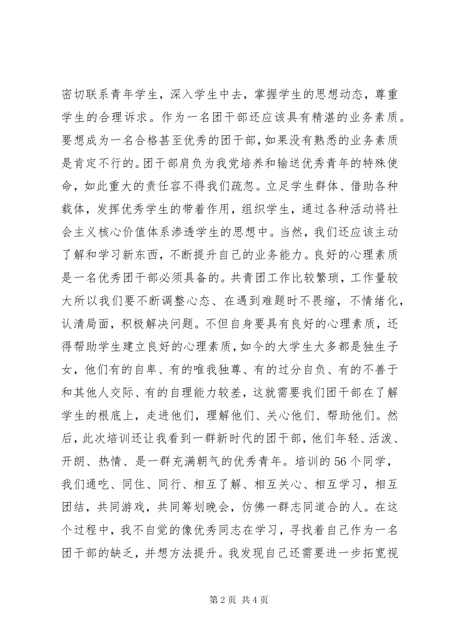 2023年XX团干培训心得体会新编.docx_第2页