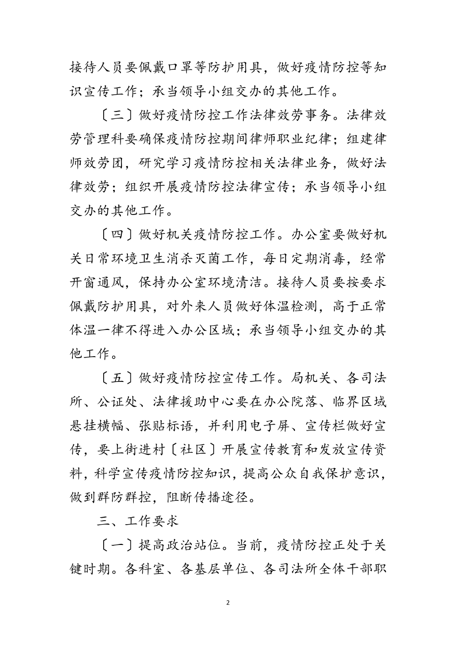 2023年司法局新冠病毒防控工作方案范文.doc_第2页