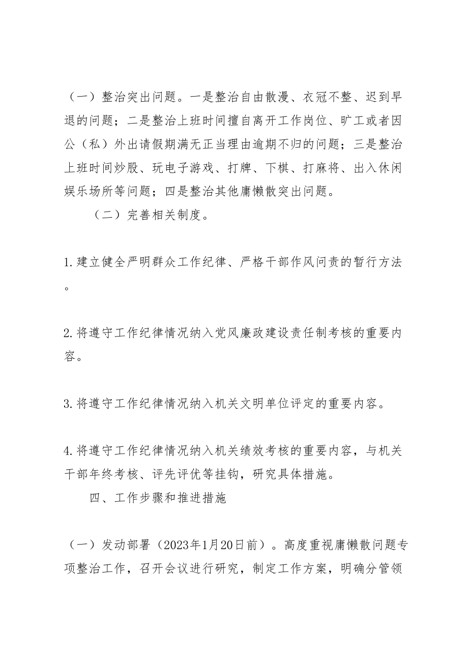 2023年专项整治方案年县区商务局庸懒散专项整治工作方案.doc_第2页