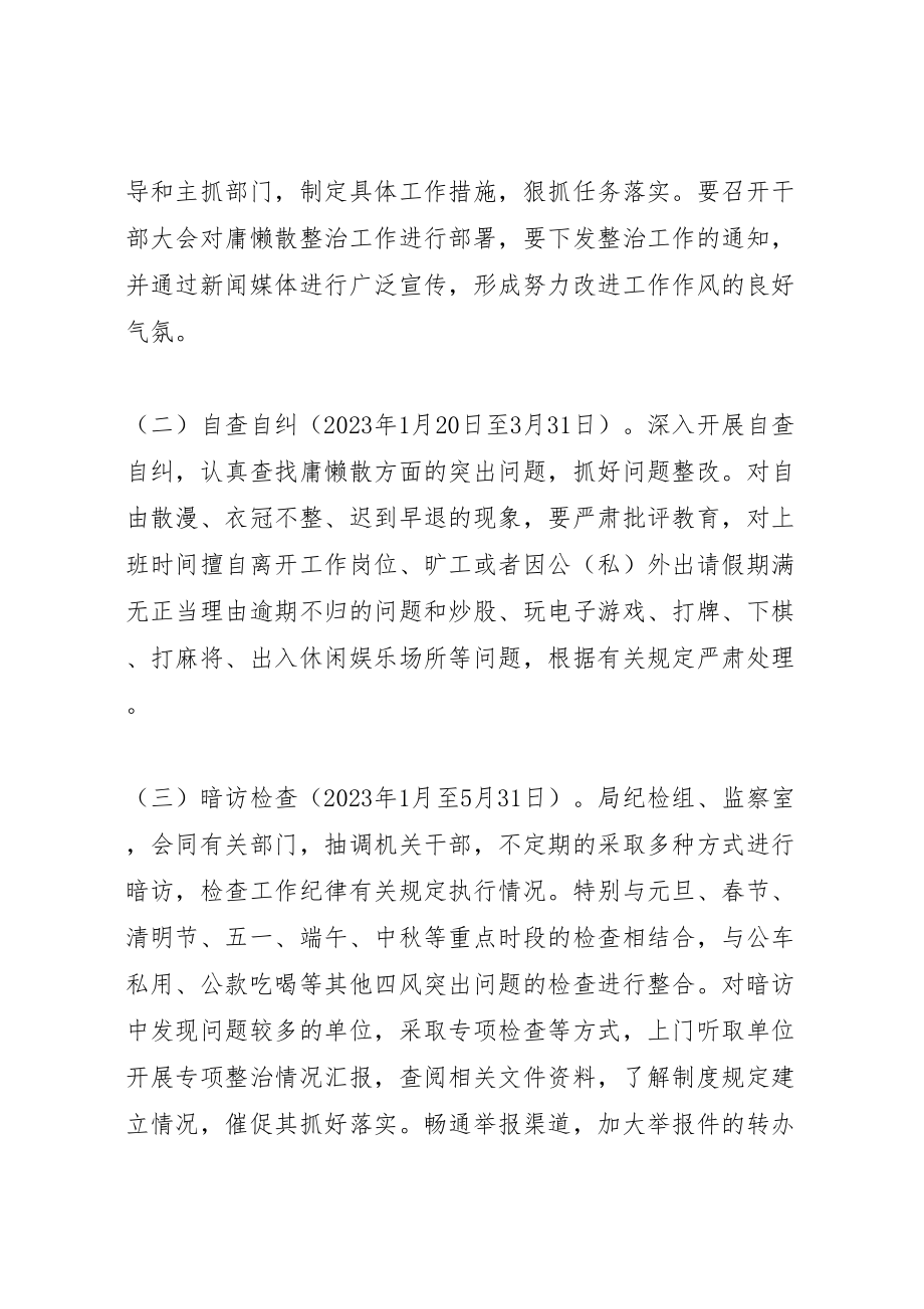 2023年专项整治方案年县区商务局庸懒散专项整治工作方案.doc_第3页