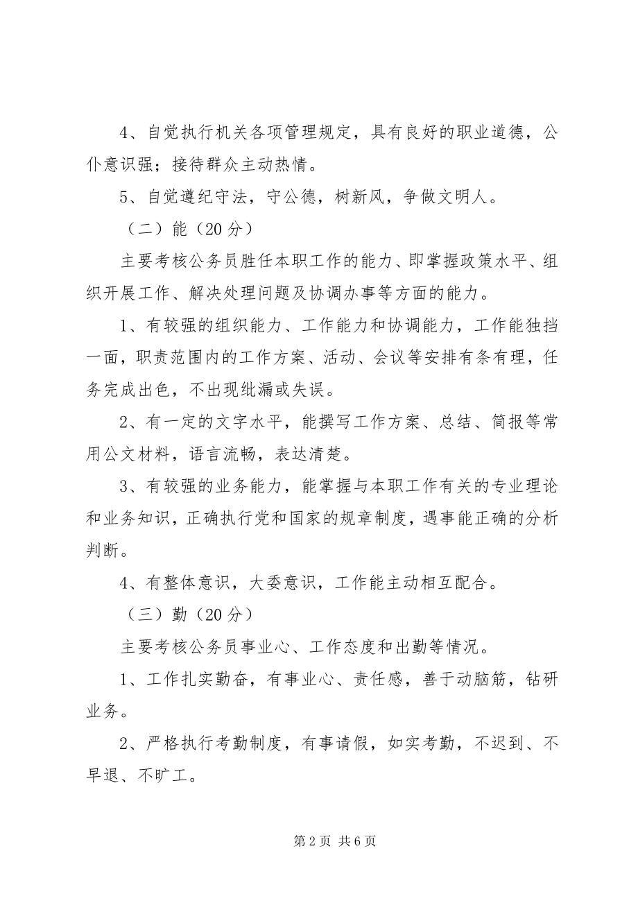 2023年公务员平时考核工作方案.docx_第2页