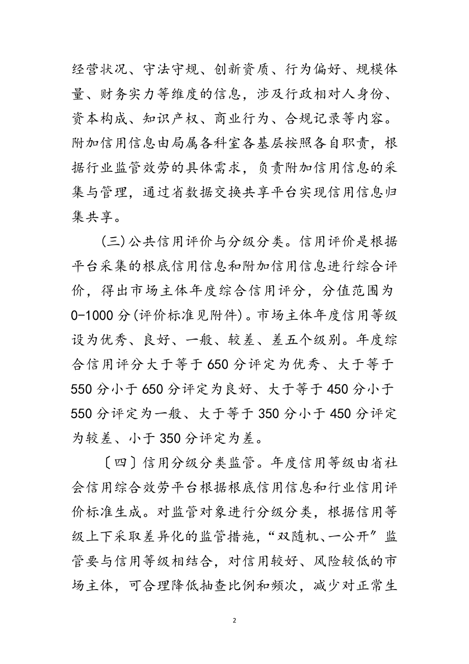 2023年信用分级分类监管工作方案范文.doc_第2页