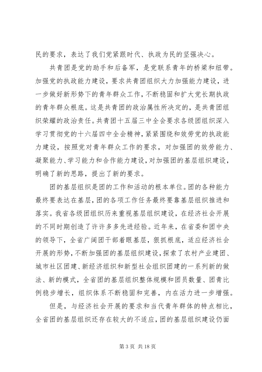 2023年XX在共青团XX省委十一届三次全体会议上的致辞推广版新编.docx_第3页