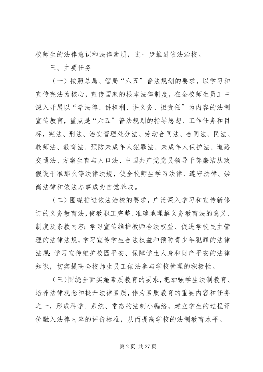 2023年中学六五普法规划工作方案大全.docx_第2页