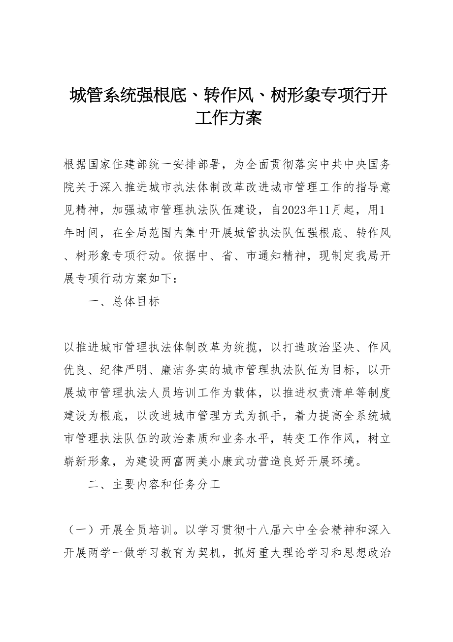 2023年城管系统强基础转作风树形象专项行动工作方案.doc_第1页