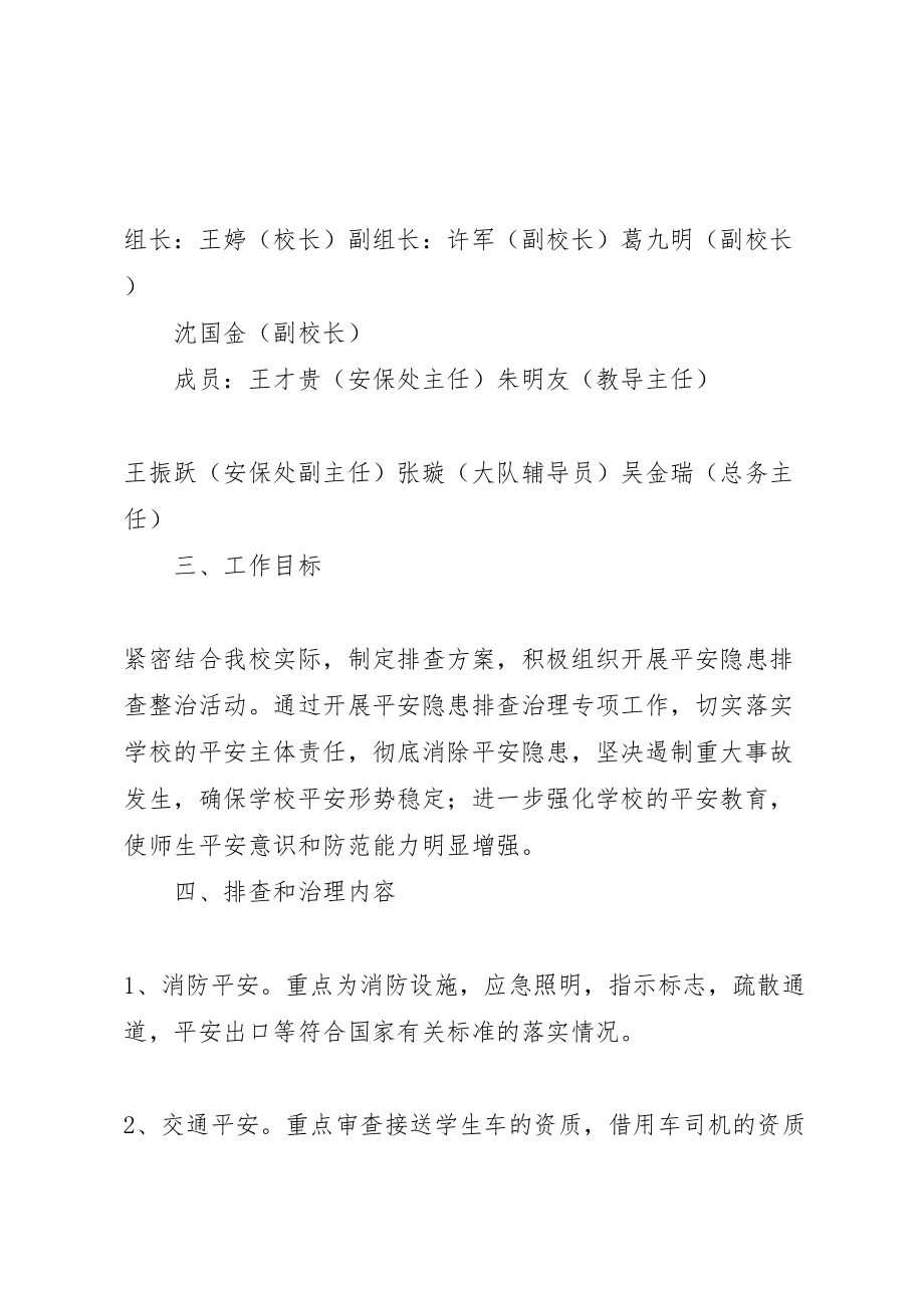 2023年学校安全检查整改专项行动工作方案.doc_第2页