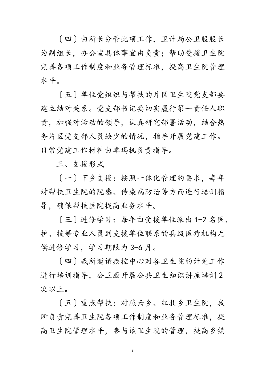 2023年对口帮扶乡镇卫生院工作方案范文.doc_第2页