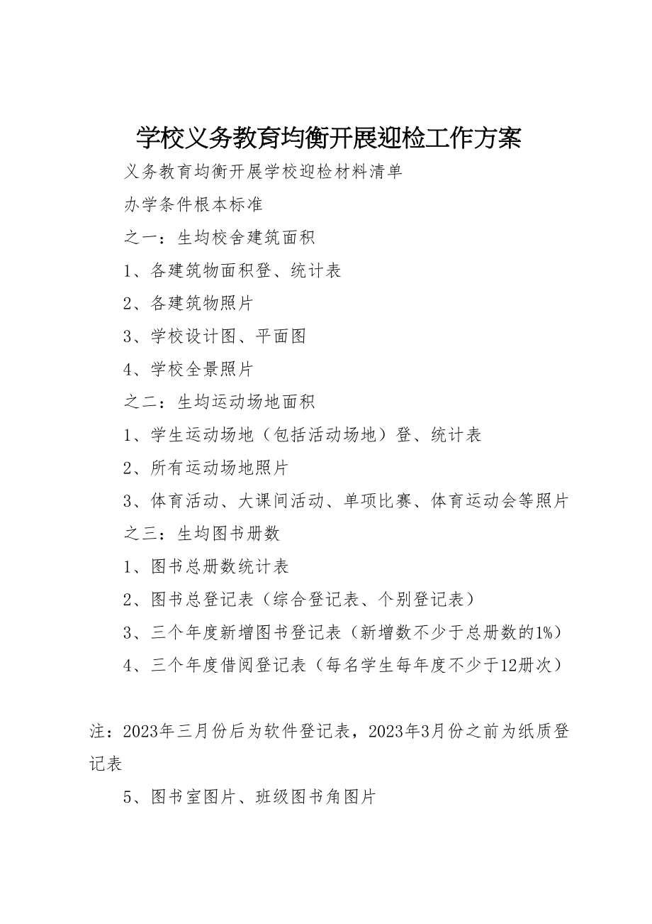 2023年学校义务教育均衡发展迎检工作方案 4.doc_第1页