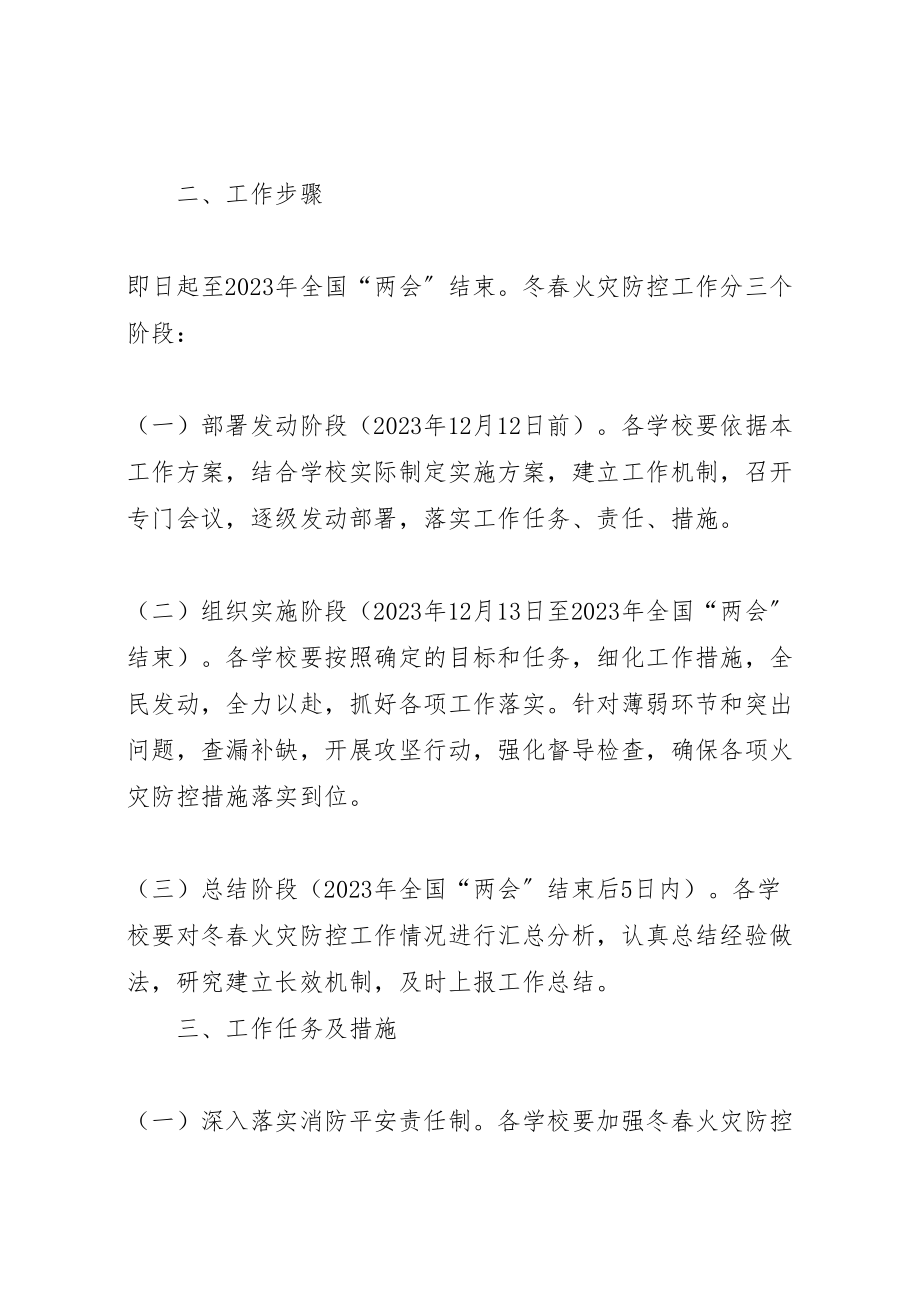 2023年度镇中心校冬春火灾防控百日安全行动工作方案.doc_第2页