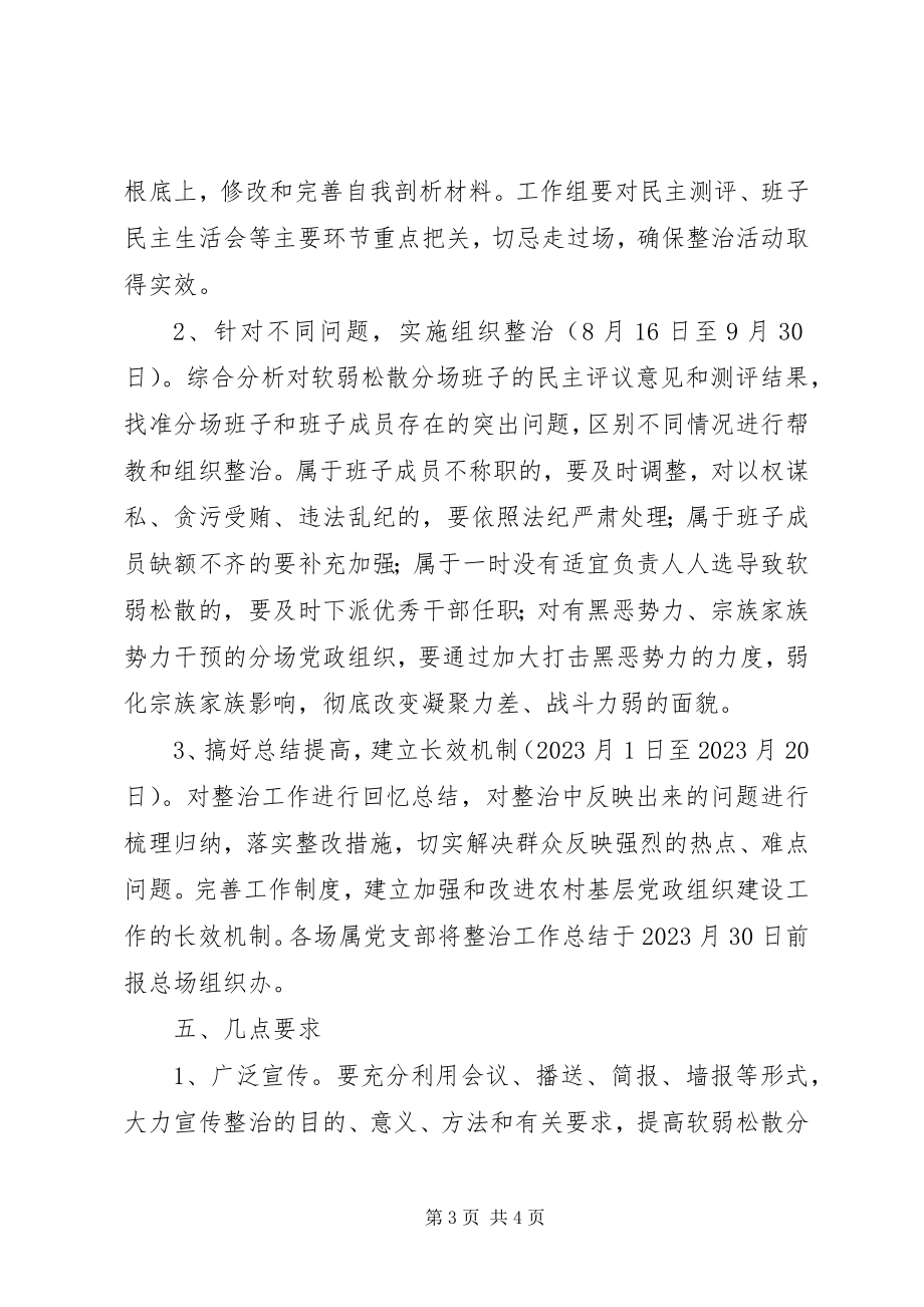 2023年开展排查整治软弱涣散的分场党政组织活动工作方案.docx_第3页