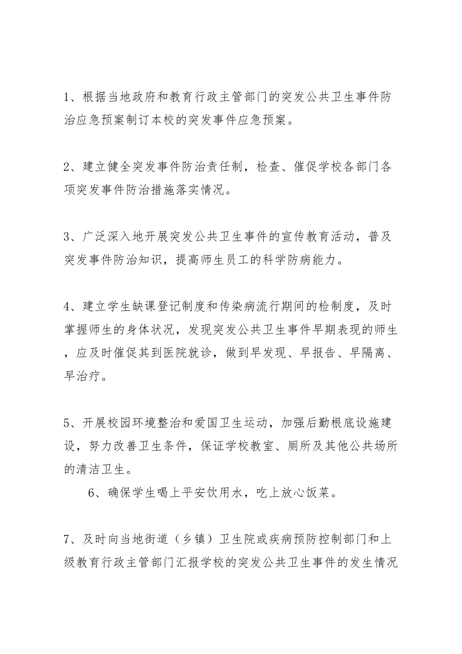 2023年学校传染病突发公共卫生事件预防和控制工作方案 3.doc_第3页