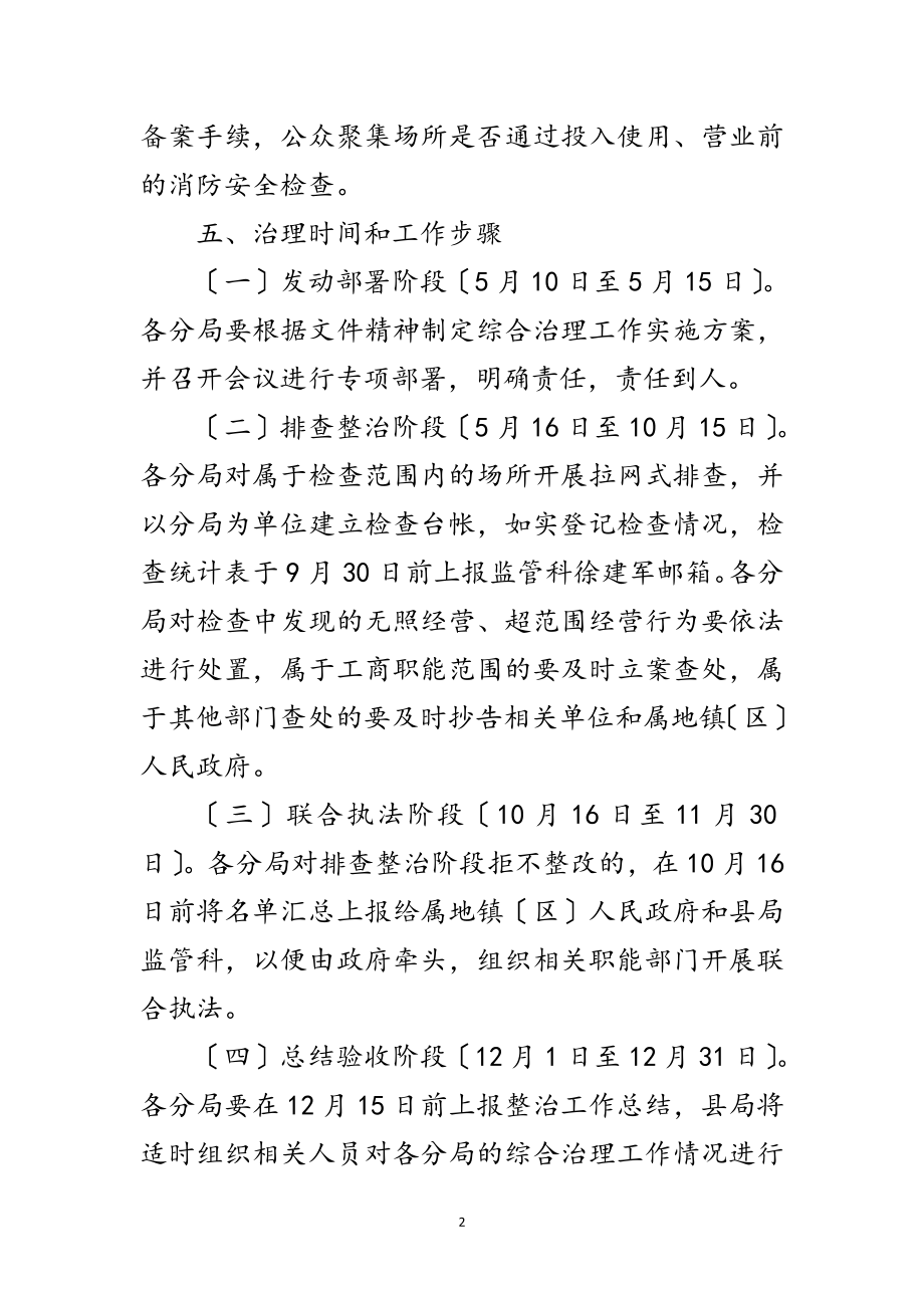 2023年工商局消防安全治理工作方案范文.doc_第2页