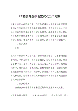 2023年基层党组织设置试点工作方案 22.doc