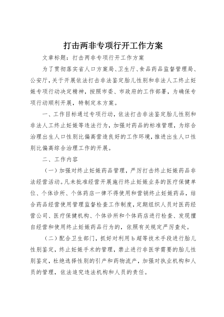 2023年打击两非专项行动工作方案新编.docx_第1页