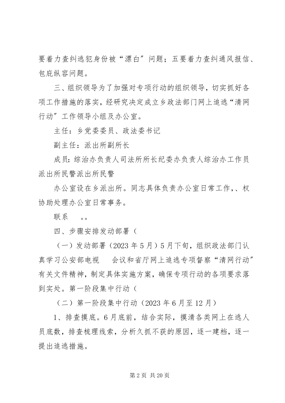 2023年开展网上追逃专项督察“清网行动”工作方案.docx_第2页