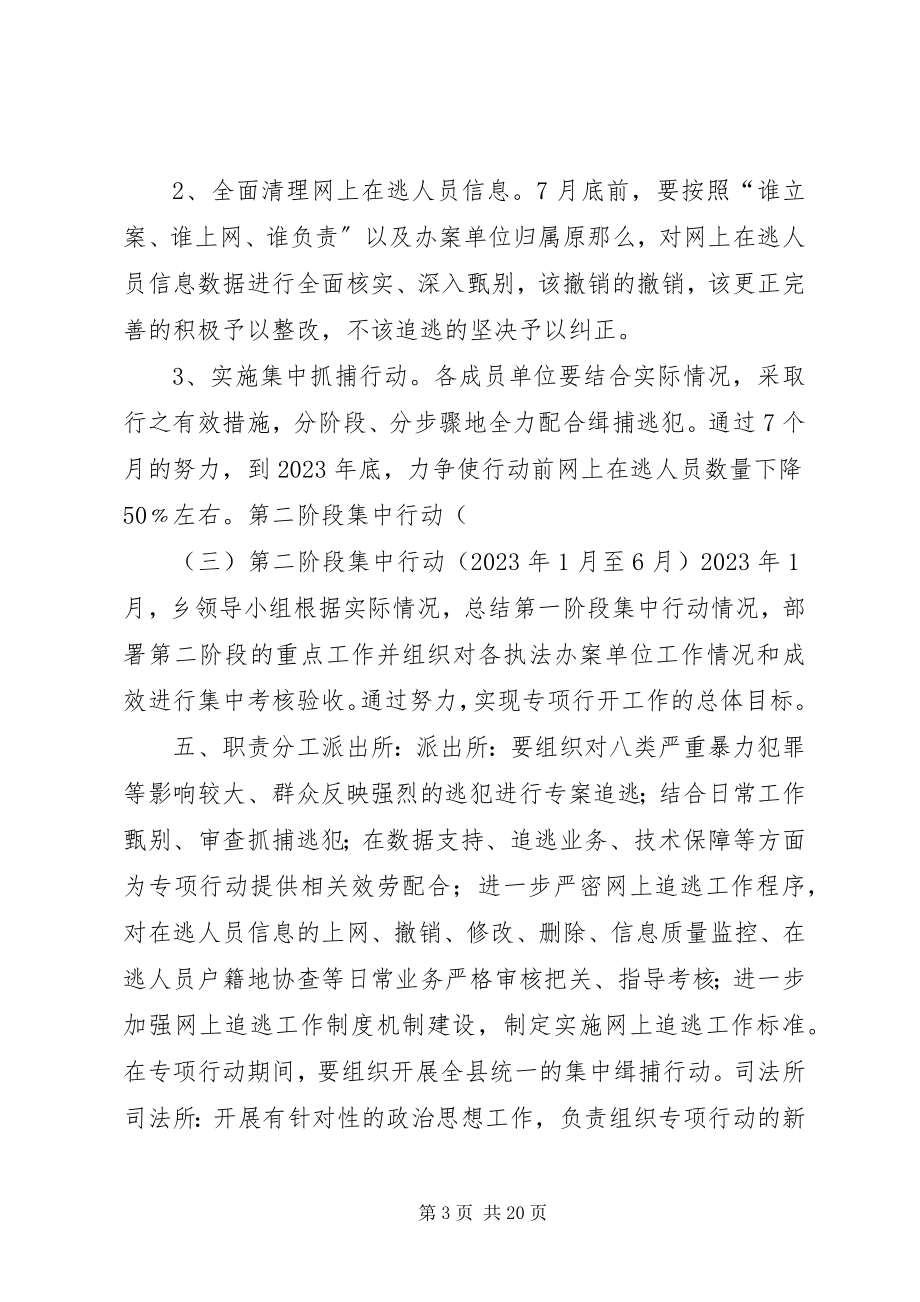 2023年开展网上追逃专项督察“清网行动”工作方案.docx_第3页