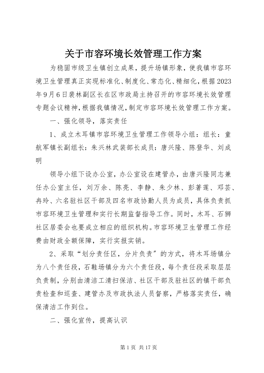 2023年市容环境长效管理工作方案.docx_第1页