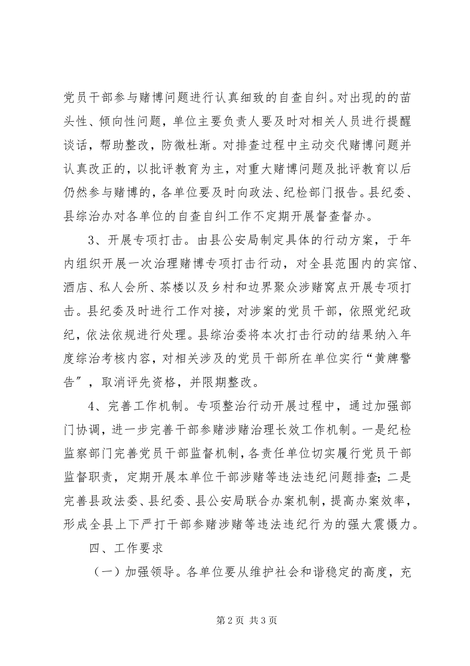 2023年干部参赌涉赌问题专项整治工作方案.docx_第2页