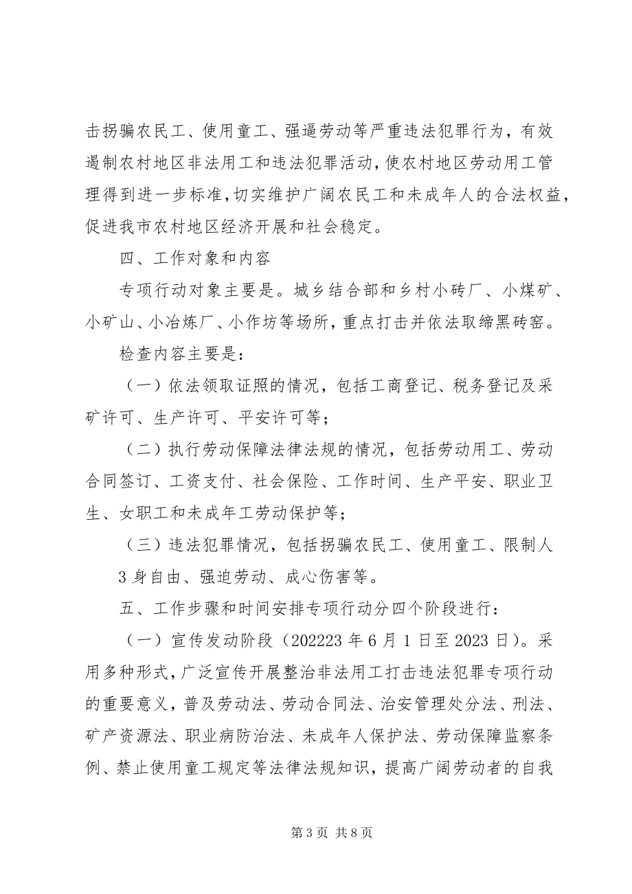 2023年开展整治非法用工打击犯罪专项行动工作方案61111.docx_第3页