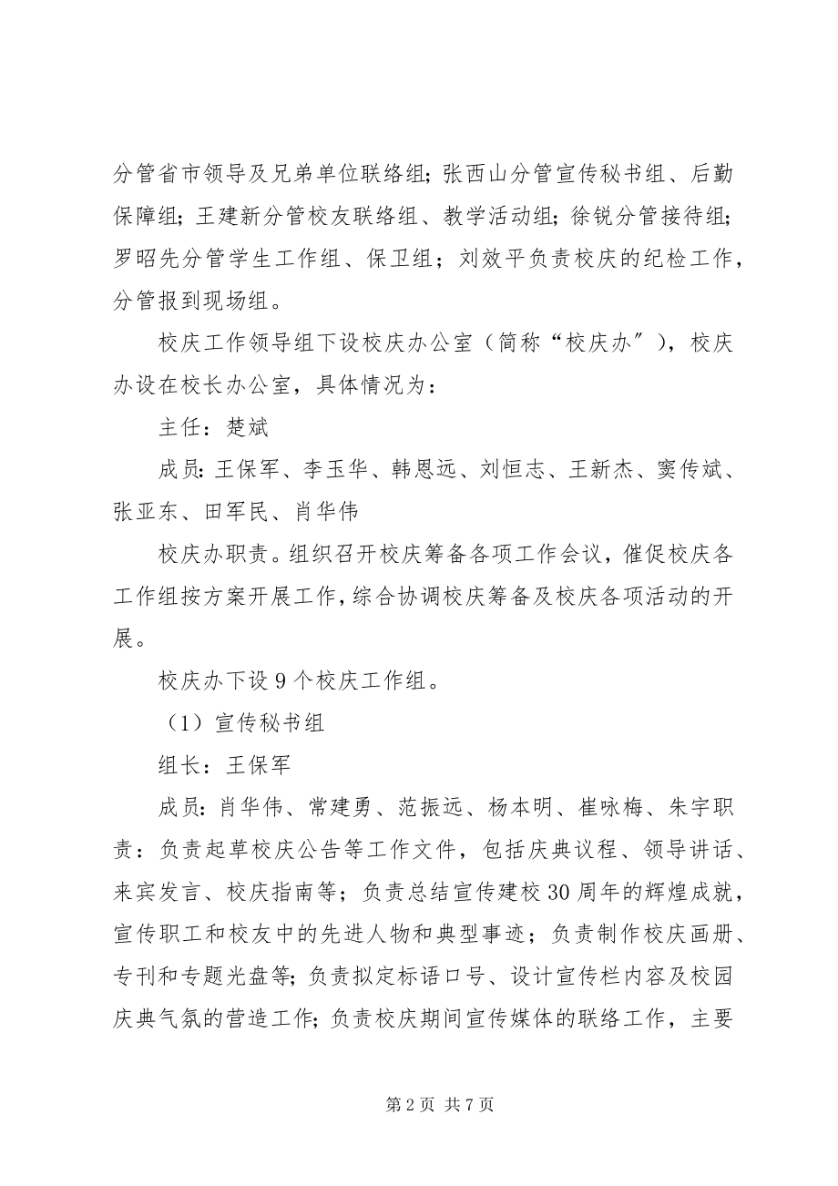 2023年学校30周年校庆筹备工作方案.docx_第2页