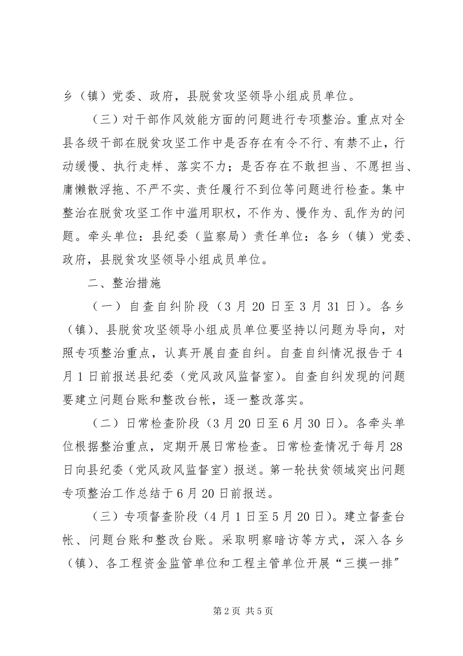 2023年开展扶贫领域突出问题第一轮专项整治工作方案.docx_第2页