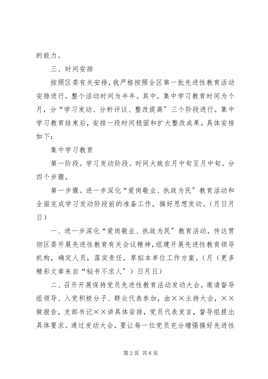 2023年开展保持共产党员先进行教育活动工作方案.docx_第2页