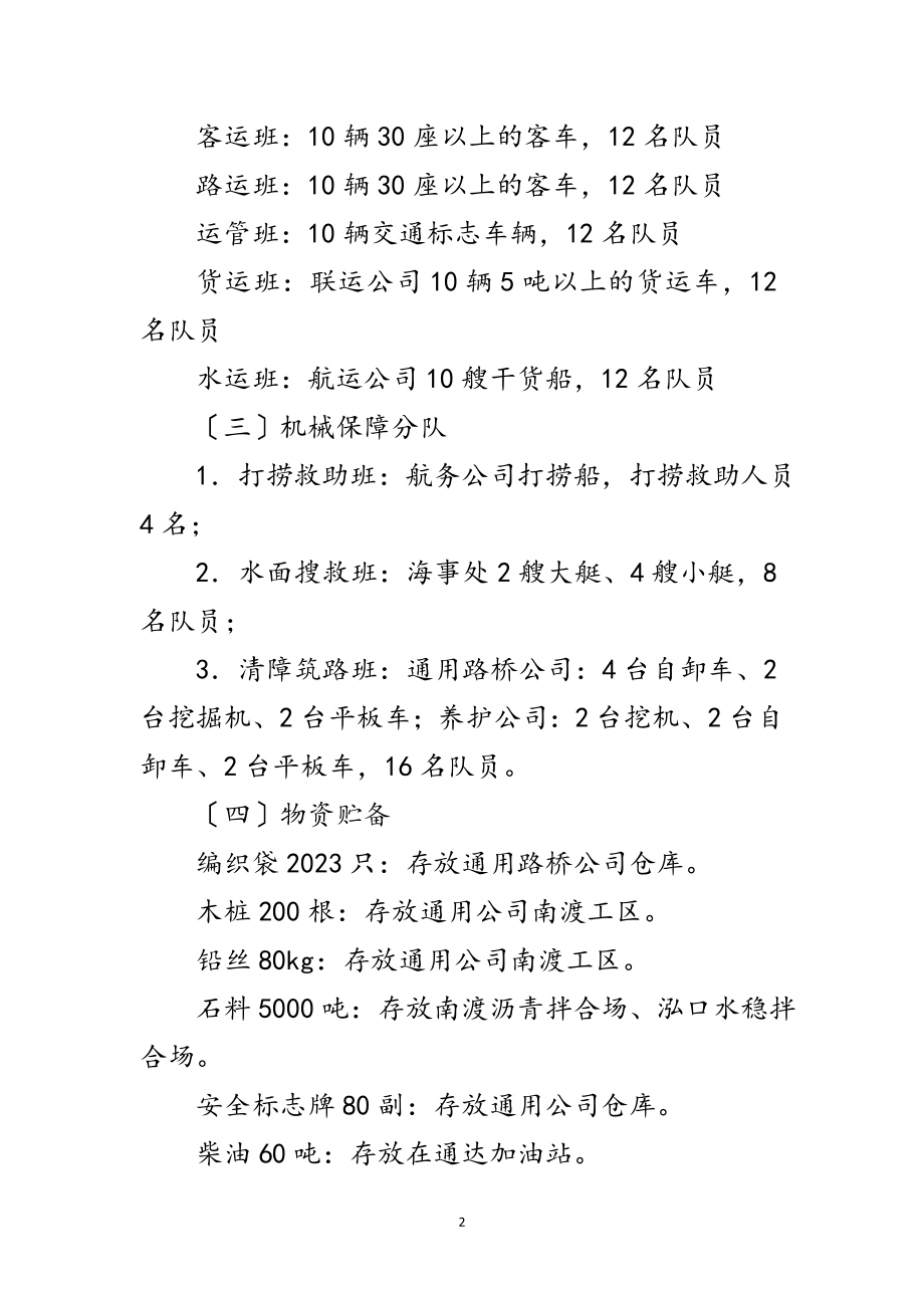 2023年年交通系统防汛防旱工作方案范文.doc_第2页