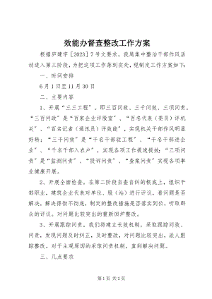 2023年效能办督查整改工作方案.docx