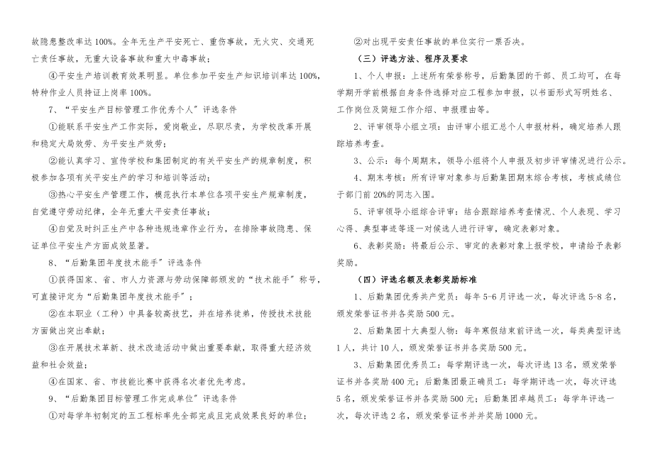 2023年总务处后勤集团荣誉体系建设实施方案工作方案.docx_第3页