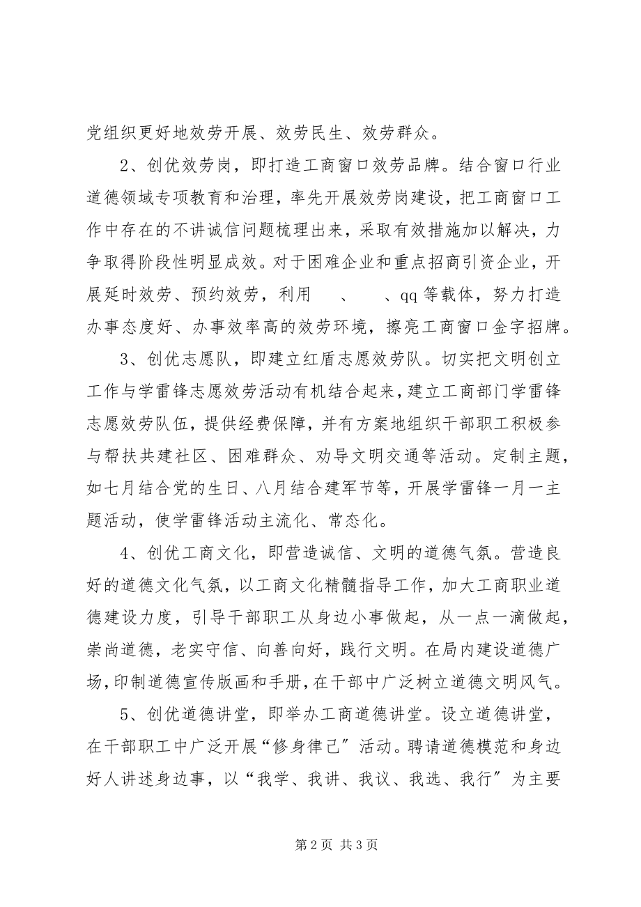 2023年工商局文明单位创优工作方案.docx_第2页