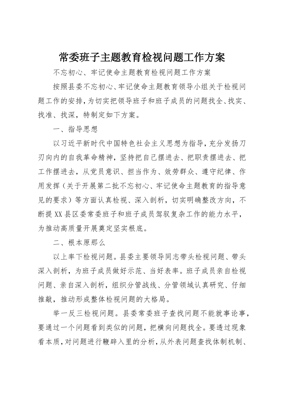 2023年常委班子主题教育检视问题工作方案新编.docx_第1页