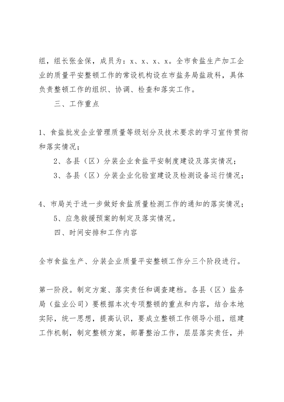 2023年市食盐生产企业质量整顿工作方案新编.doc_第2页